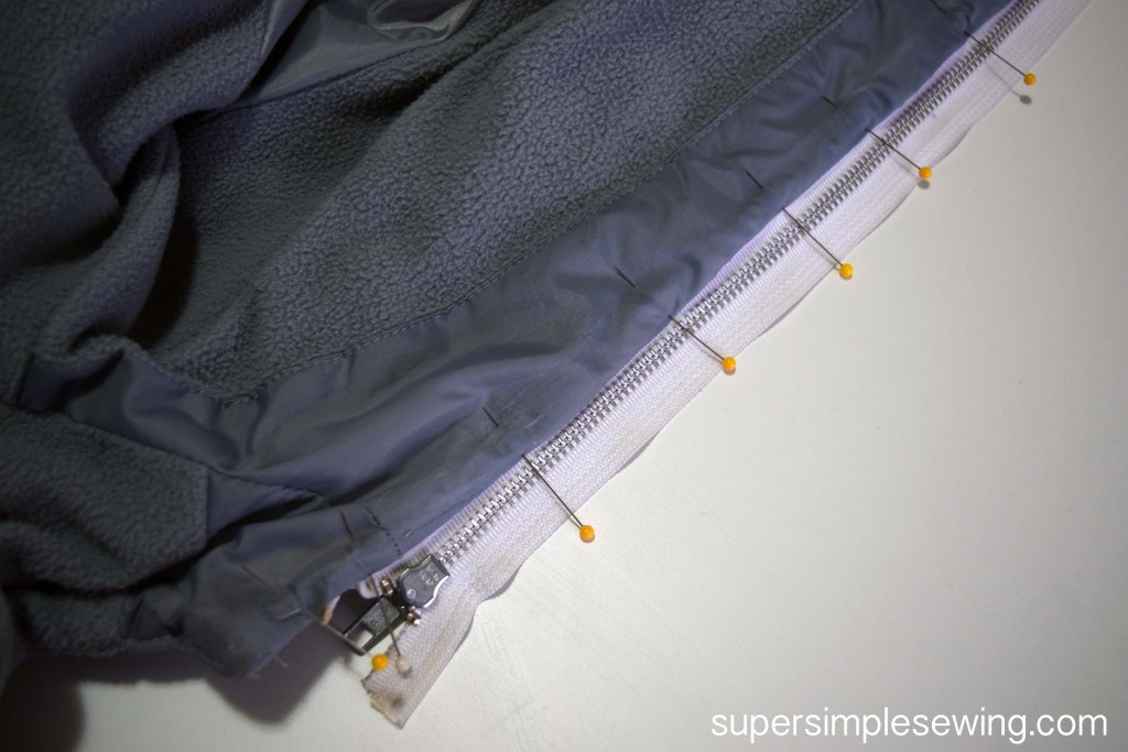 replace zipper lining view